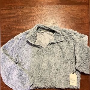 Blue crop top sweater